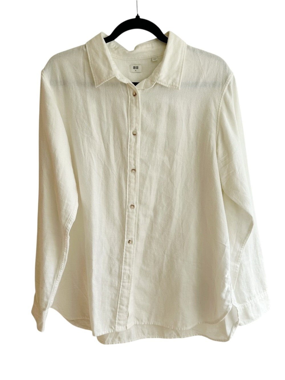 Uniqlo Long Sleeve Cotton Flannel Button Up Shirt